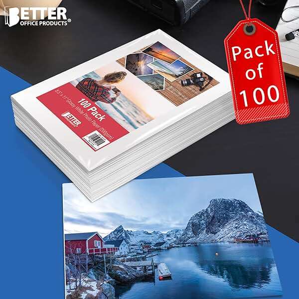 Better Office Products Glossy Photo Paper, 8.5 x 11 Inch, 100 Sheets, 200 gsm/53LBS, Letter Size, 100-Count Pack - Image 6