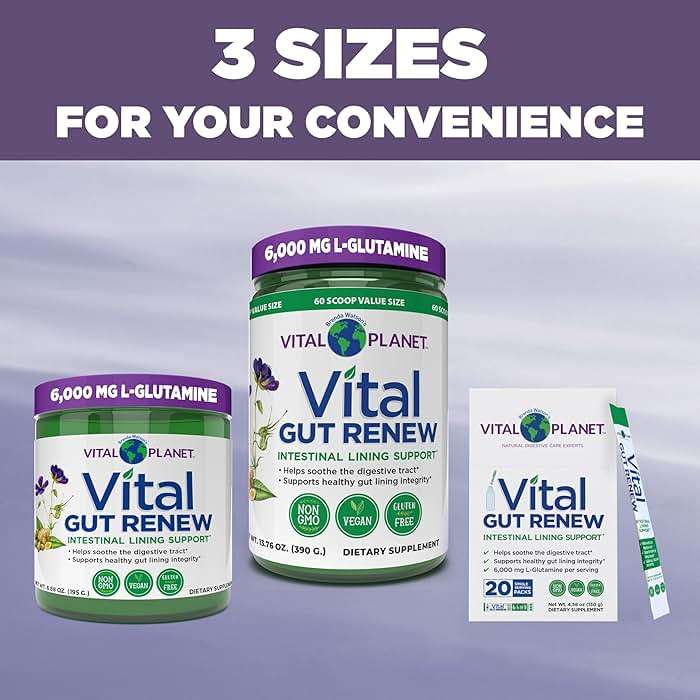 Vital Planet - Vital Gut Renew Powder Supplement for Leaky Gut Repair with L-Glutamine, Marshmallow and Ginger Root, DGL Licorice Root and Organic Aloe Vera, L Glutamine 6000mg 6.88 oz - Image 6