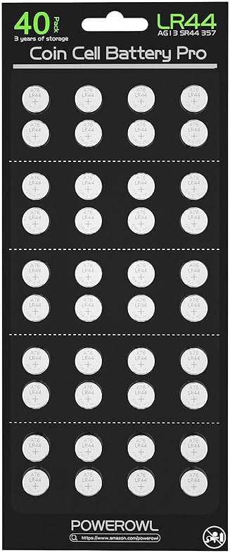 POWEROWL High Capacity LR44 Batteries 40 Pack, L1154F AG13 357 303 SR44 A76 Premium Alkaline Battery 1.5V Button Coin Cell Batteries - Image 1