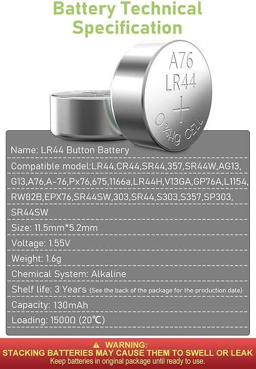 POWEROWL High Capacity LR44 Batteries 40 Pack, L1154F AG13 357 303 SR44 A76 Premium Alkaline Battery 1.5V Button Coin Cell Batteries - Image 7