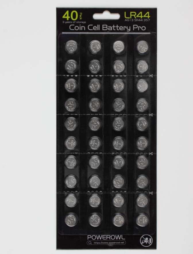 POWEROWL High Capacity LR44 Batteries 40 Pack, L1154F AG13 357 303 SR44 A76 Premium Alkaline Battery 1.5V Button Coin Cell Batteries - Image 8