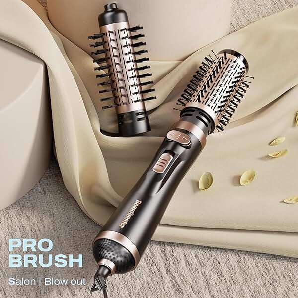 Beautimeter Hair Dryer Brush 3-in-1 Hair Styler, Rotating Blow Dryer Brush with 2-Inch and 1.5-Inch Brushes - Image 2