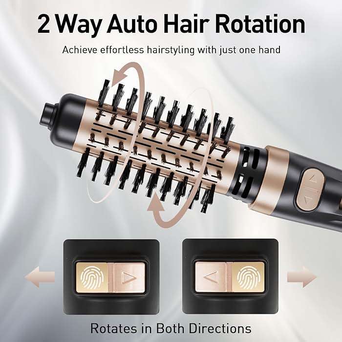 Beautimeter Hair Dryer Brush 3-in-1 Hair Styler, Rotating Blow Dryer Brush with 2-Inch and 1.5-Inch Brushes - Image 3