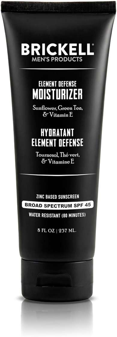 Brickell Men's Element Defense SPF45 Moisturizer for Men, Mineral Sunscreen, Hydrates and Protects Skin Against UVA/UVB Rays, With Zinc, Vitamin E, and Green Tea, 8 Ounce, Unscented - Image 1