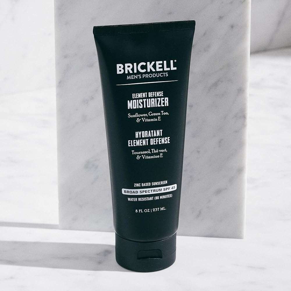 Brickell Men's Element Defense SPF45 Moisturizer for Men, Mineral Sunscreen, Hydrates and Protects Skin Against UVA/UVB Rays, With Zinc, Vitamin E, and Green Tea, 8 Ounce, Unscented - Image 2