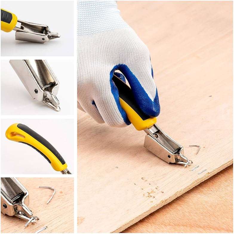 Upholstery 4 in 1 Staple Gun Heavy Duty, with 6000 Staples, Remover, Gloves, Manual Brad Nailer Power Adjustment Stapler Gun for Wood, Upholstery, Carpentry, Decoration DIY Staple Gun - Image 6