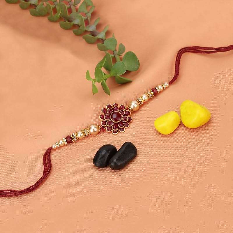 Riddhika Ventures Bhaiya Bhabhi Rakhi Set with Greeting Card | Rakhi Gifts for Brother, Sister, Bhaiya, Bhabhi for Indian Raksha Bandhan Festival (B2B2K) - Image 4