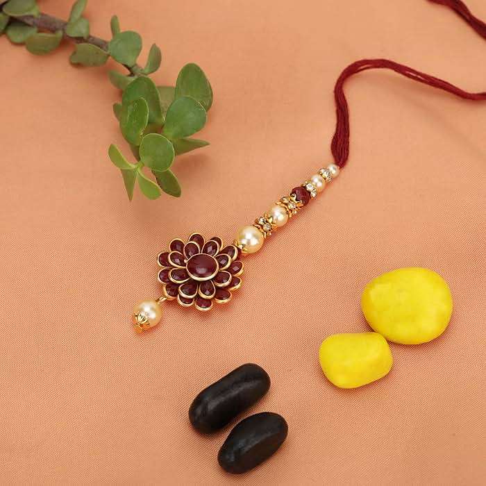 Riddhika Ventures Bhaiya Bhabhi Rakhi Set with Greeting Card | Rakhi Gifts for Brother, Sister, Bhaiya, Bhabhi for Indian Raksha Bandhan Festival (B2B2K) - Image 5