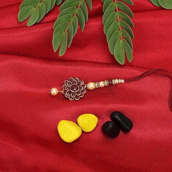 Riddhika Ventures Bhaiya Bhabhi Rakhi Set with Greeting Card | Rakhi Gifts for Brother, Sister, Bhaiya, Bhabhi for Indian Raksha Bandhan Festival (B2B2K) - Image 6