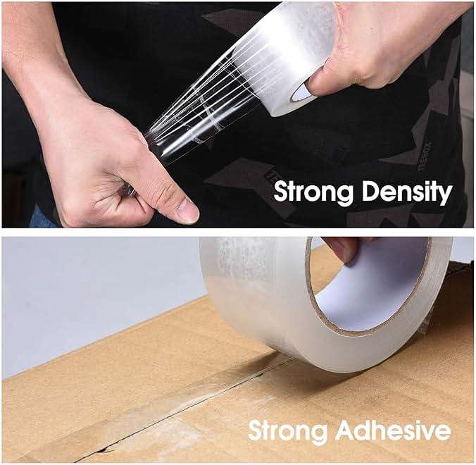 Pacific Mailer Clear Packing Tape, Packaging Tape for Shipping Packaging Moving Sealing, 3 Inch Wide, 2.0mil Thickness, 110 Yard Per Roll [Pack of 6 Rolls] - Image 4