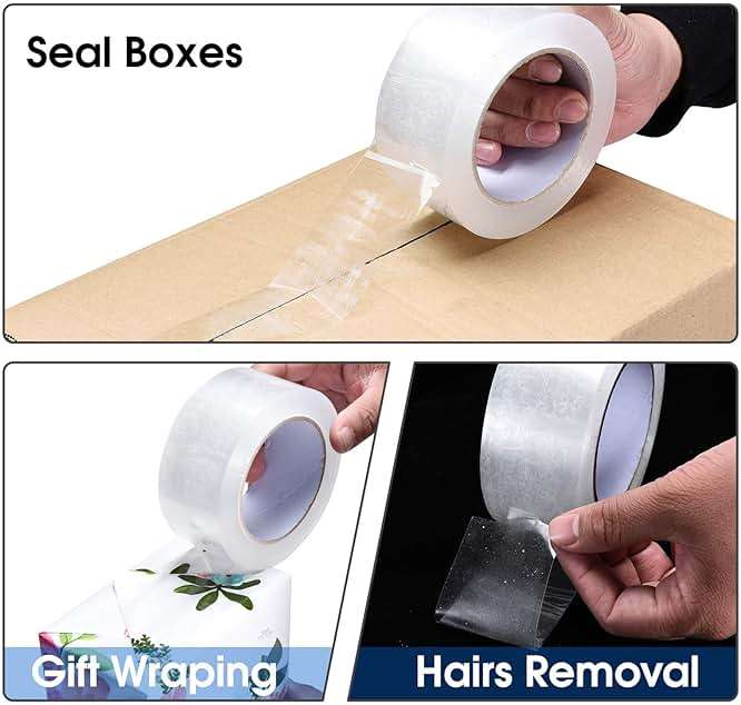 Pacific Mailer Clear Packing Tape, Packaging Tape for Shipping Packaging Moving Sealing, 3 Inch Wide, 2.0mil Thickness, 110 Yard Per Roll [Pack of 6 Rolls] - Image 7