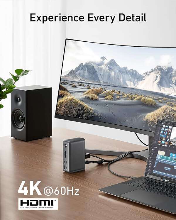 Anker Laptop Docking Station, 13-in-1 USB-C Docking Station, Triple Display with 2xHDMI and 1xDP, 10 Gbps USB-C and 5 Gbps USB-A Data, Ethernet, Audio, SD, 85W Charging for Dell, HP, Lenovo and More - Image 3