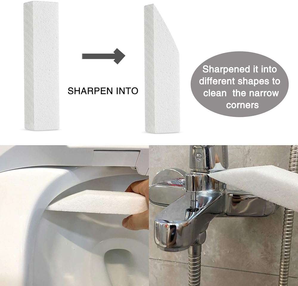 8 Pack Pumice Stone for Toilet Bowl Cleaning, Scouring Stick Remove Hard Water Rings, Calcium Buildup and Rust, Pumice Cleaning Bar for Tile Bath-tub - Image 5