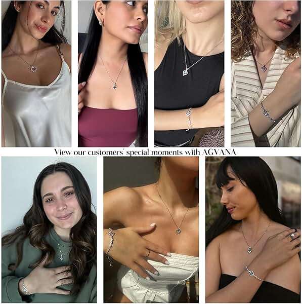 AGVANA Rosy Reverie Birthstone Necklace for Women Sterling Silver Genuine or Created Gemstone Rose Flower Heart Pendant Necklace Anniversary Birthday Gifts for Women Mom Wife Her - Image 4