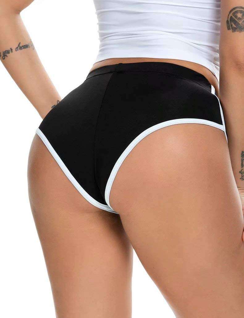YUYUREAL Women's Low Rise Dolphin Shorts Daisy Dukes Plus Running Workout Fitness Sport High Cut Yoga Booty Shorts - Image 5