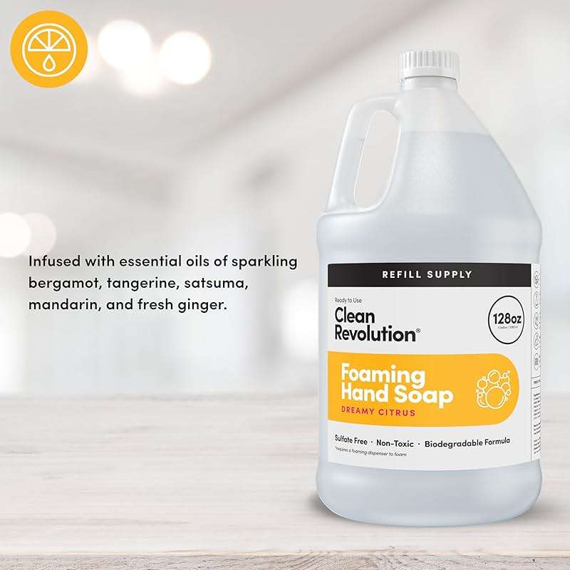 Clean Revolution Foaming Hand Soap Refill Supply Container, Ready to Use Formula, Dreamy Citrus Fragrance, Gluten Free, 128 Fl. Oz - Image 2