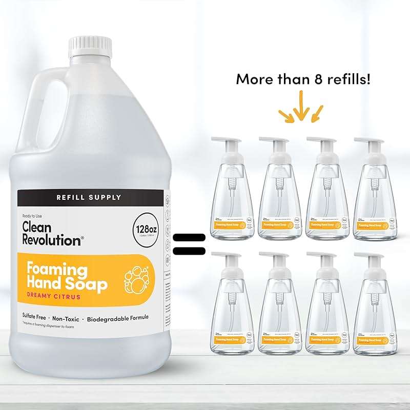 Clean Revolution Foaming Hand Soap Refill Supply Container, Ready to Use Formula, Dreamy Citrus Fragrance, Gluten Free, 128 Fl. Oz - Image 5