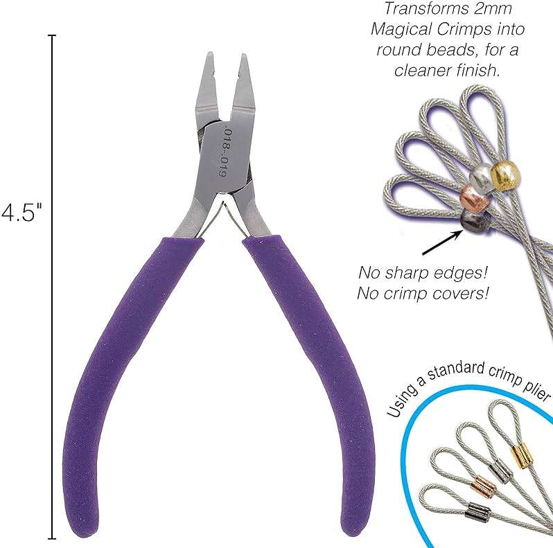 The Beadsmith Magical Crimper Kit - Includes Crimp Forming Pliers, 500 2x2 mm Crimp Tubes in Assorted Colors, and 21-Strand Flex-Rite Wire - Image 3