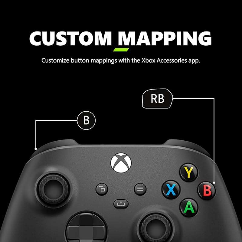 Xbox Core Wireless Gaming Controller – Carbon Black Series X|S, One, Windows PC, Android, and iOS - Image 5
