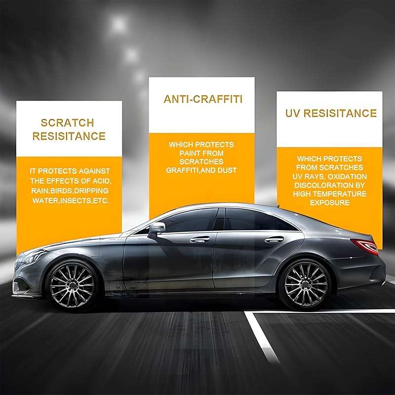 Advanced Graphene Ceramic Coating for Cars(70ML),12H Graphene Coating for Auto Car Detailing,10+ Years of Long Lasting Car Protection,Gloss Hydrophobicty Anti Scratch - Image 3