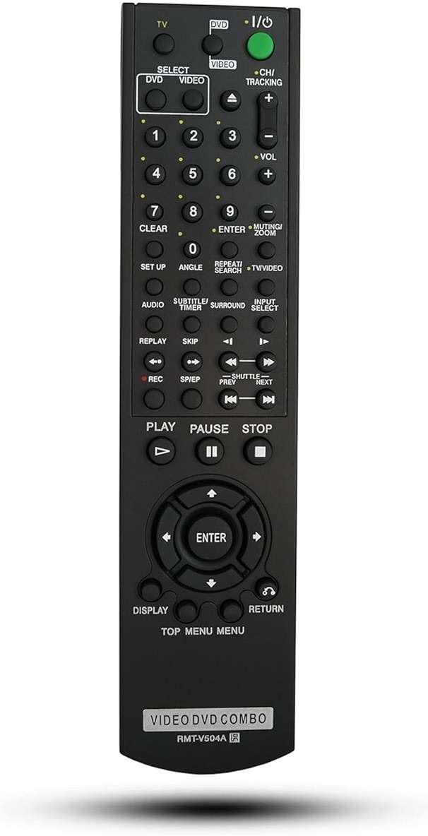 Replacement Remote Control RMT-V504A Fit for Sony DVD/VCR Combo Player Compatible with RMT-V501, RMT-V501A, RMT-V501C, RMT-V501D, RMT-V501E and RMT-V501F - Image 1