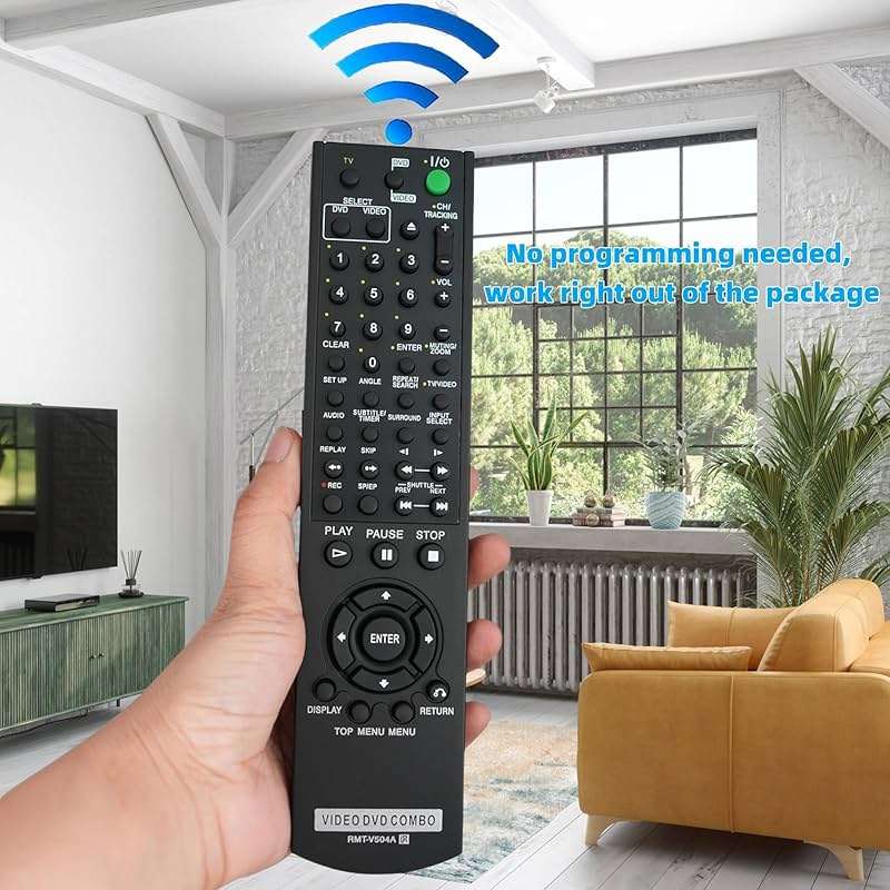 Replacement Remote Control RMT-V504A Fit for Sony DVD/VCR Combo Player Compatible with RMT-V501, RMT-V501A, RMT-V501C, RMT-V501D, RMT-V501E and RMT-V501F - Image 2