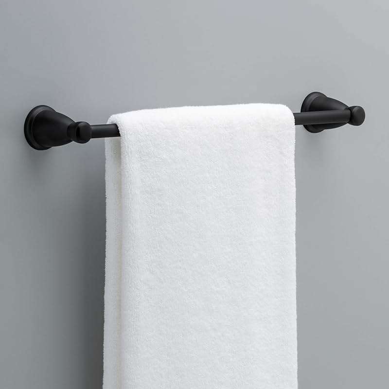 Franklin Brass 5-Piece Matte Black Bathroom Set (2) Towel Racks, Ring, Toilet Paper Holder, Hook | Kinla Bath Accessories - Image 2