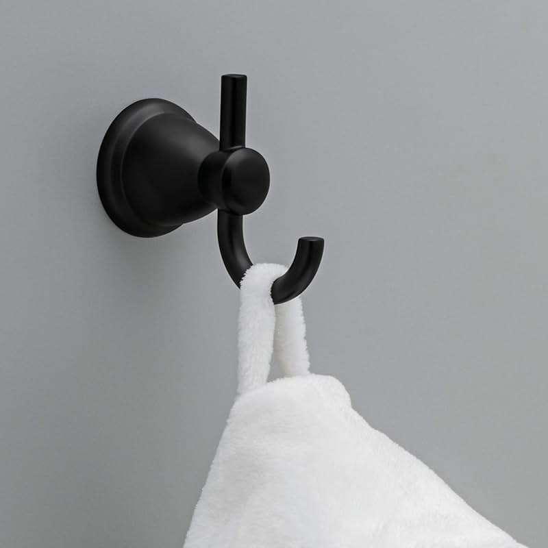 Franklin Brass 5-Piece Matte Black Bathroom Set (2) Towel Racks, Ring, Toilet Paper Holder, Hook | Kinla Bath Accessories - Image 13