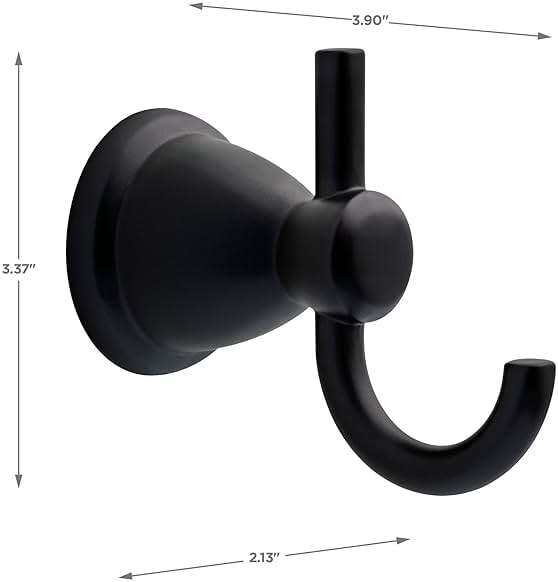 Franklin Brass 5-Piece Matte Black Bathroom Set (2) Towel Racks, Ring, Toilet Paper Holder, Hook | Kinla Bath Accessories - Image 21