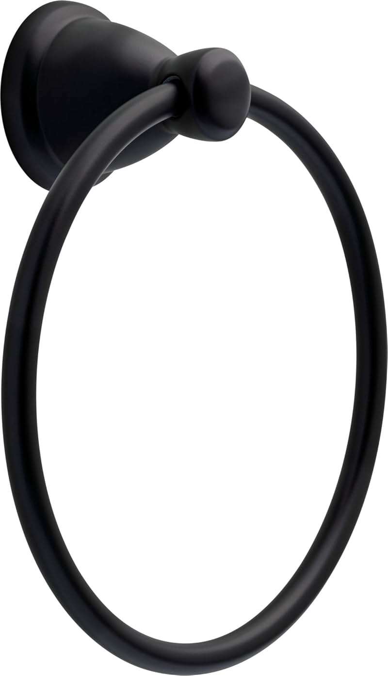 Franklin Brass 5-Piece Matte Black Bathroom Set (2) Towel Racks, Ring, Toilet Paper Holder, Hook | Kinla Bath Accessories - Image 8