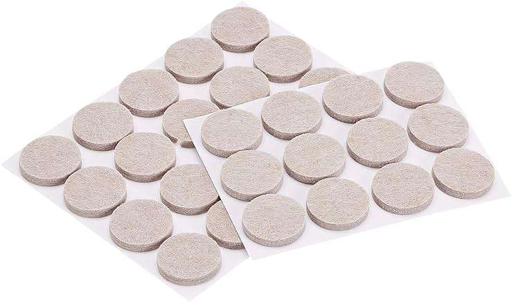 Amazon Basics Round Self Adhesive Felt Furniture Pads, Floor Protectors, Anti Scratch, 1 inch, 32 Count, Beige - Image 2