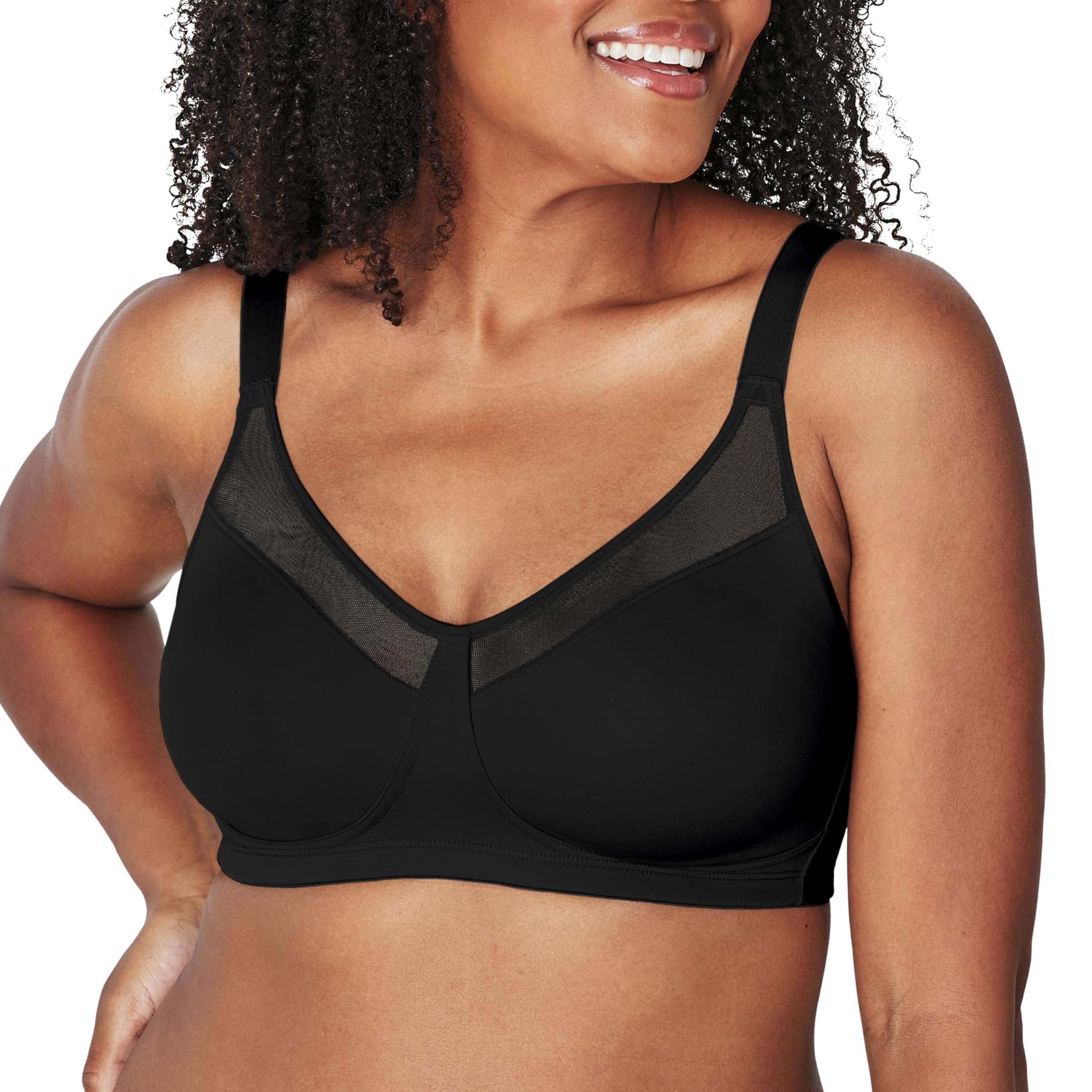 Playtex Women's 18 Hour Minimizer Smoothing Full-Coverage Wireless T-Shirt Bra with Mesh Trim - Image 1