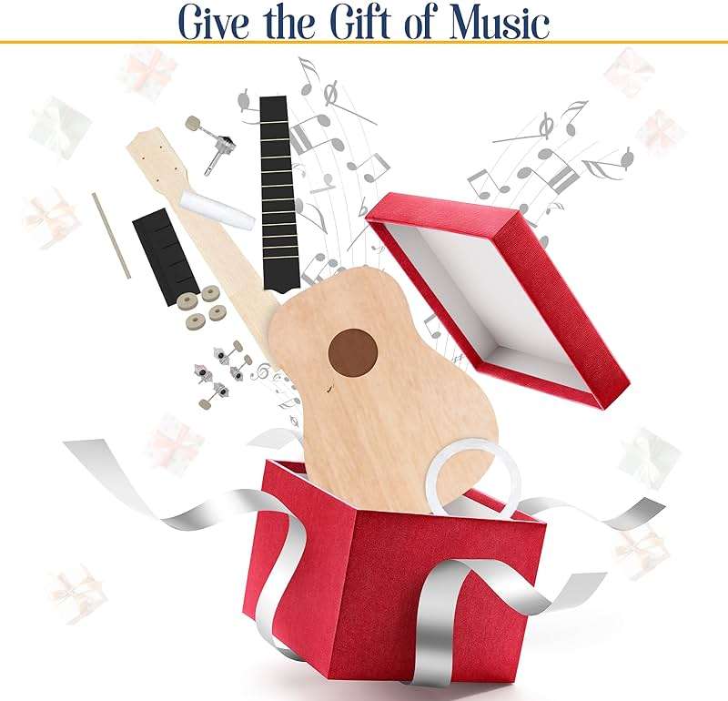 DIY Ukulele Kit - Build Your Own Guitar with 21-Inch Soprano Ukelele Kit, Includes 33 Pieces Make Your Own Ukulele Acoustic Guitar DIY Projects - Image 7