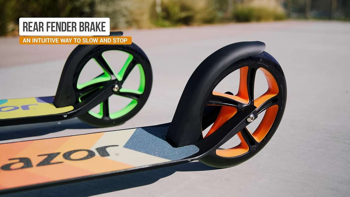 Razor A5 Lux Kick Scooter for Kids Ages 8+ - 8" Urethane Wheels, Aluminum Frame, Anodized Finish Featuring Bold Colors and Graphics, for Riders up to 220 lbs - Image 6