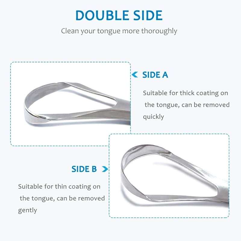 Cafhelp 2-Pack Tongue Scraper, 100% 304 Surgical Stainless Steel Tongue Cleaner for Both Adults and Kids, Professional Reduce Bad Breath Metal Tongue Scrapers, Help Your Oral Hygiene (with 2 cases) - Image 5