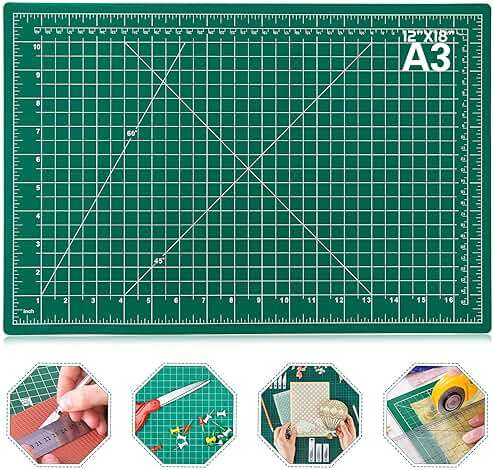 anezus Self Healing Sewing Mat, 12inch x 18inch Rotary Cutting Mat Double Sided 5-Ply Craft Cutting Board for Sewing Crafts Hobby Fabric Precision Scrapbooking Project - Image 1