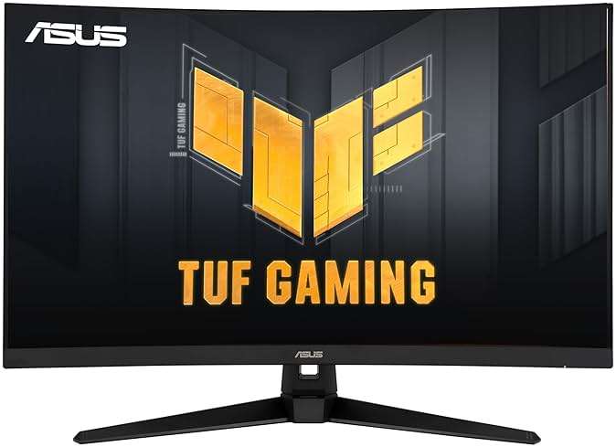 ASUS TUF 32 Inch Curved Gaming Monitor - QHD (2560 x 1440), 165Hz (Supports 144Hz), 1ms, Extreme Low Motion Blur, Speaker, FreeSync Premium, VESA Mountable, DisplayPort, HDMI - VG32VQ1B - Image 1