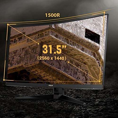 ASUS TUF 32 Inch Curved Gaming Monitor - QHD (2560 x 1440), 165Hz (Supports 144Hz), 1ms, Extreme Low Motion Blur, Speaker, FreeSync Premium, VESA Mountable, DisplayPort, HDMI - VG32VQ1B - Image 2