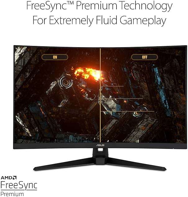 ASUS TUF 32 Inch Curved Gaming Monitor - QHD (2560 x 1440), 165Hz (Supports 144Hz), 1ms, Extreme Low Motion Blur, Speaker, FreeSync Premium, VESA Mountable, DisplayPort, HDMI - VG32VQ1B - Image 4