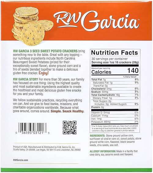 RW Garcia Sweet Potato 3 Seeds Crackers Net Wt 30 Ounce (2 X 15oz Bags), 30 Ounce ,, 1.87 Pound () - Image 2
