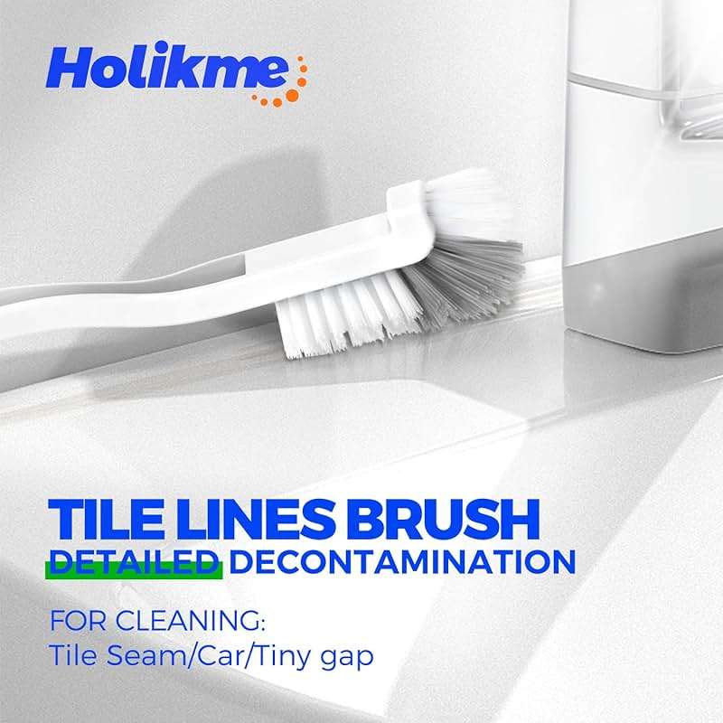 Holikme 7 Pack Deep Cleaning Brush Set, Scrub Pads with Scraper Tip for Pool Walls, Bathroom, Grout, Floor, Tub, Shower and Kitchen Surface (Green) - Image 5