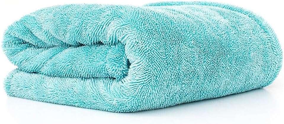 The Rag Company, The Liquid8r, Absorbent 70/30 Blend Microfiber Drying Towel for Cars, Trucks, and SUVs, Safe for Detailing, Scratch-Free, Twist Loop, 1100 GSM, 25x36 Inches, Aqua Blue - Image 1