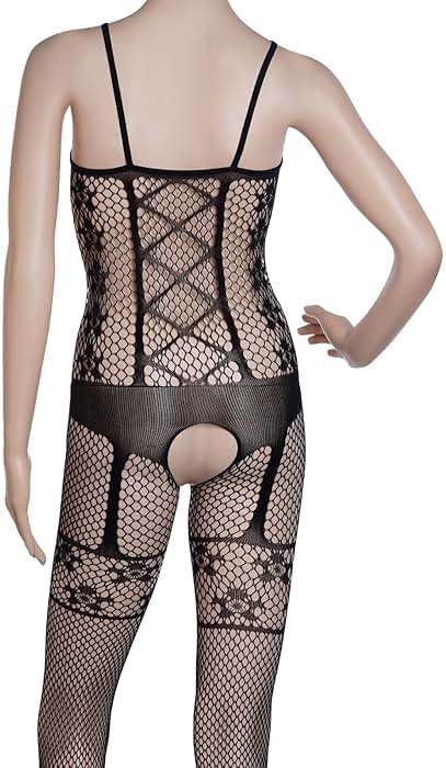 Fengek 3 Packs Women Fishnet Bodysuits, Stockings Sleepwear Lingerie for Couple Dating Nightwear, Black - Image 5