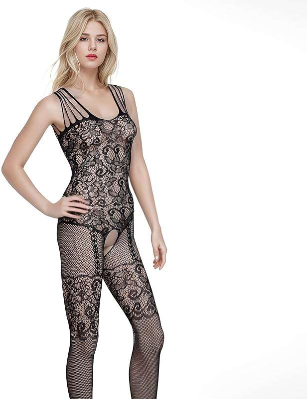Fengek 3 Packs Women Fishnet Bodysuits, Stockings Sleepwear Lingerie for Couple Dating Nightwear, Black - Image 6