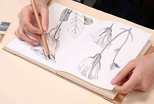 Kraft Cover Drawing Notebook & Sketchbook – Set of 2 Blank Plain Sketch Books – 125g Thick Paper, 200x280mm Paper Ideal for Drawing & Sketching- 128 sheets/256 Pages – 180 Degree Opening, 2pcs - Image 7