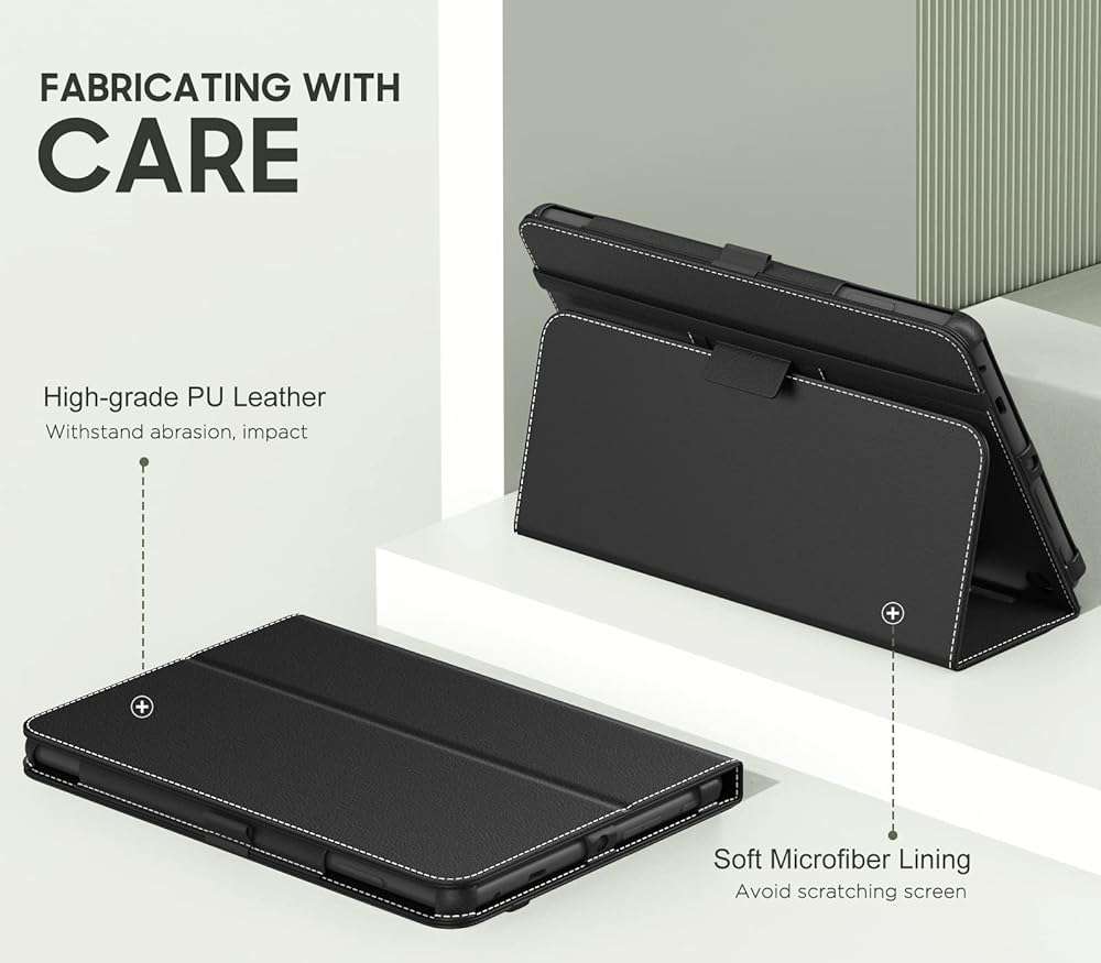 MoKo Case Fits Amazon Kindle Fire HD 8 & 8 Plus Tablet (12th Generation/10th Generation, 2024/2022/2020 Release) 8", Slim Folding Stand Cover with Auto Wake/Sleep, Black - Image 3