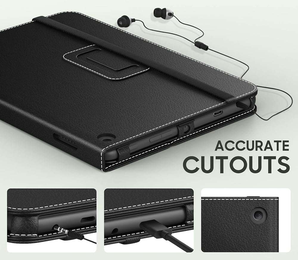 MoKo Case Fits Amazon Kindle Fire HD 8 & 8 Plus Tablet (12th Generation/10th Generation, 2024/2022/2020 Release) 8", Slim Folding Stand Cover with Auto Wake/Sleep, Black - Image 6