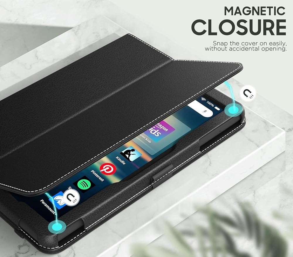 MoKo Case Fits Amazon Kindle Fire HD 8 & 8 Plus Tablet (12th Generation/10th Generation, 2024/2022/2020 Release) 8", Slim Folding Stand Cover with Auto Wake/Sleep, Black - Image 9