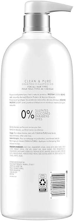 Nexxus Clean and Pure Clarifying Shampoo, With ProteinFusion, Nourished Hair Care Silicone, Dye And Paraben Free 33.8 oz - Image 2