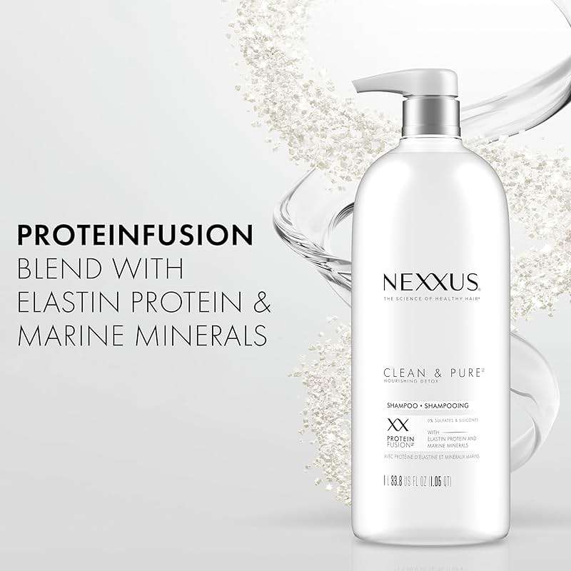Nexxus Clean and Pure Clarifying Shampoo, With ProteinFusion, Nourished Hair Care Silicone, Dye And Paraben Free 33.8 oz - Image 3